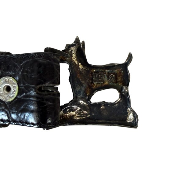 Lyn Gaylord New York men's black genuine leather adjustable belt size SM - Picture 5 of 8